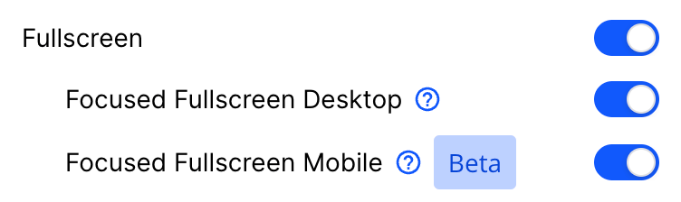 Fullscreen Settings