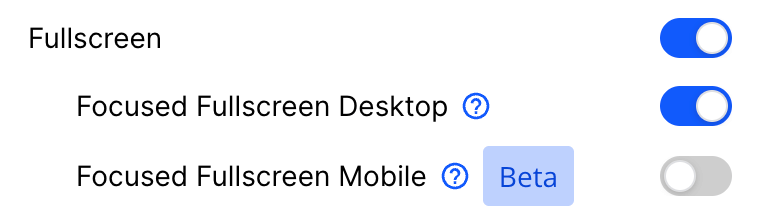 Fullscreen Settings